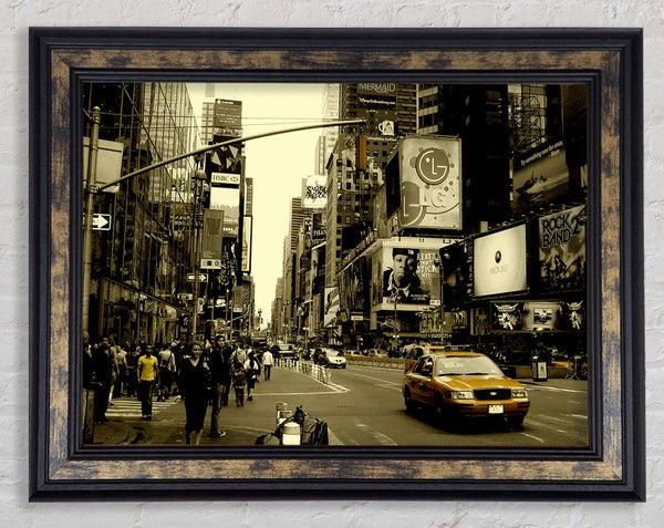 Yellow Taxi New York Framed Print