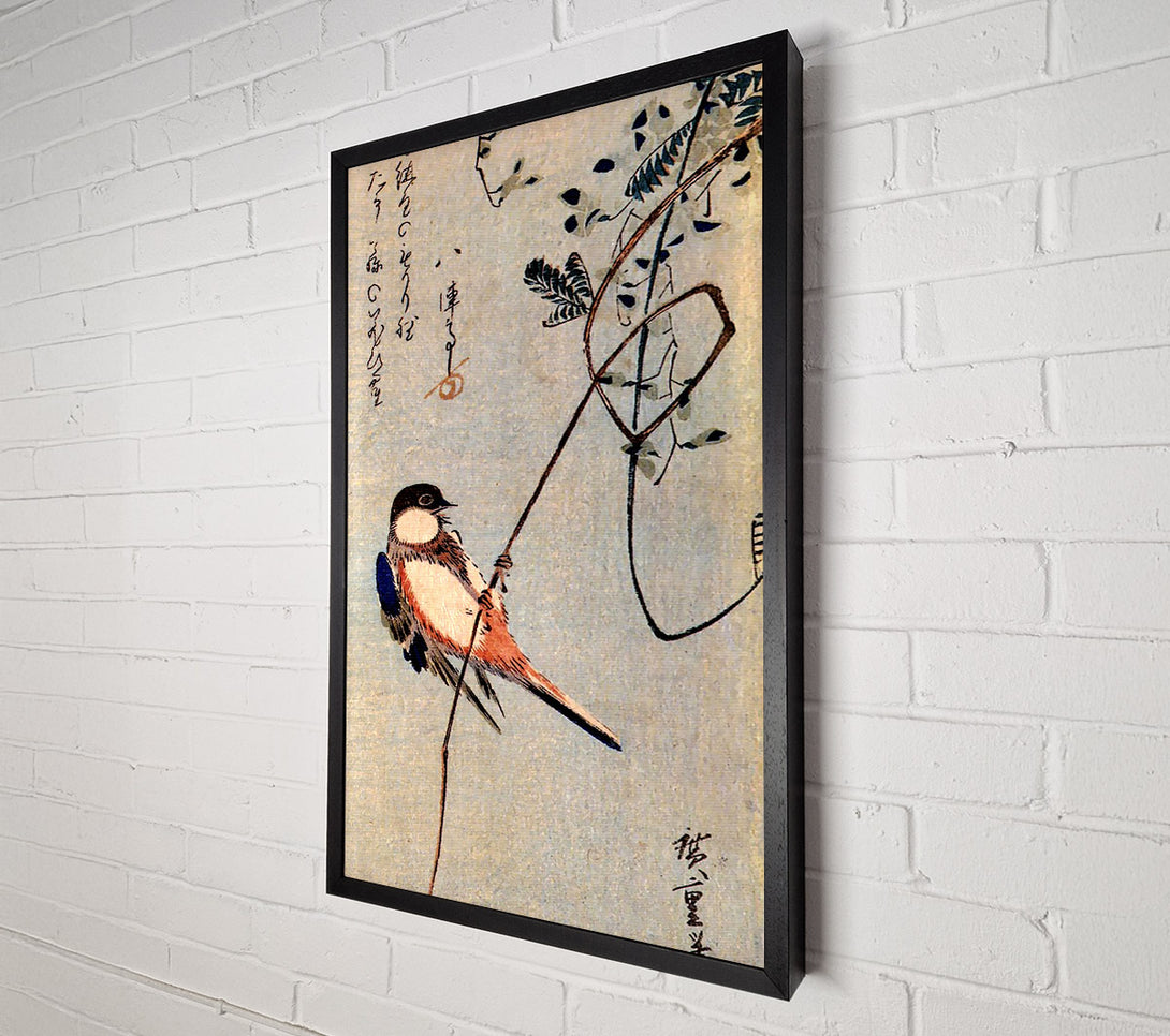  A Canvas Print of Hiroshige A Bird On A Wisteria Canvas Art