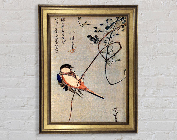 Hiroshige, Ein Vogel auf einer Glyzinien