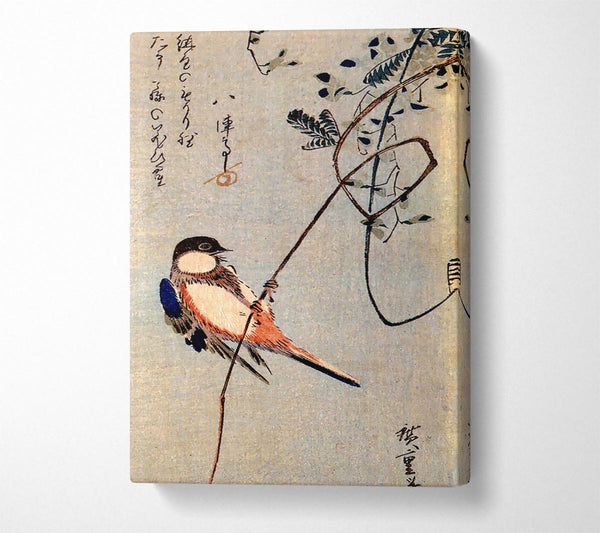  A Canvas Print of Hiroshige A Bird On A Wisteria Canvas Art