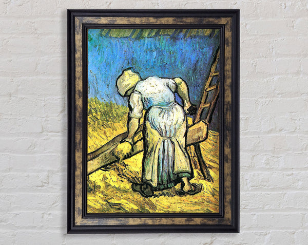 Van Gogh A Farmer Cutting Hay Framed Print