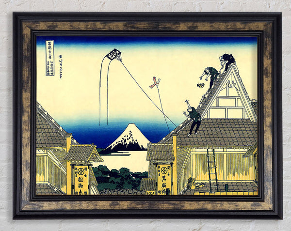 Hokusai A Sketch Of The Mitsui Shop Framed Print