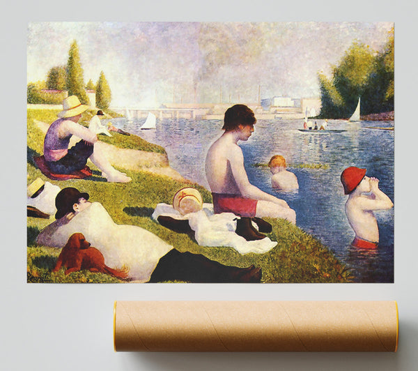 Seurat A Swimming Pool In Asnie`Re Poster