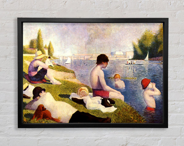 Seurat A Swimming Pool In Asnie`re Framed Print