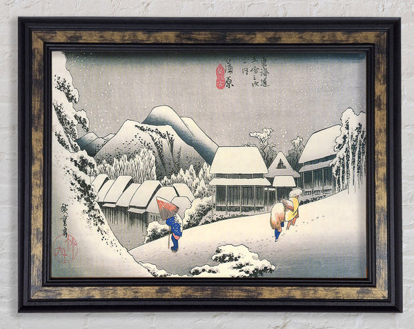 Hiroshige A Village In The Snow Framed Print
