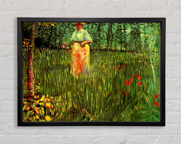 Van Gogh Eine Frau zu Fuß in einem Garten 
