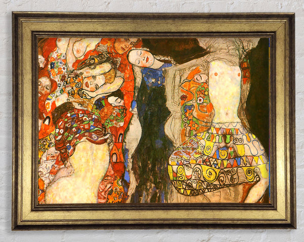 Klimt Adorn The Bride With Veil And Wreath Framed Print