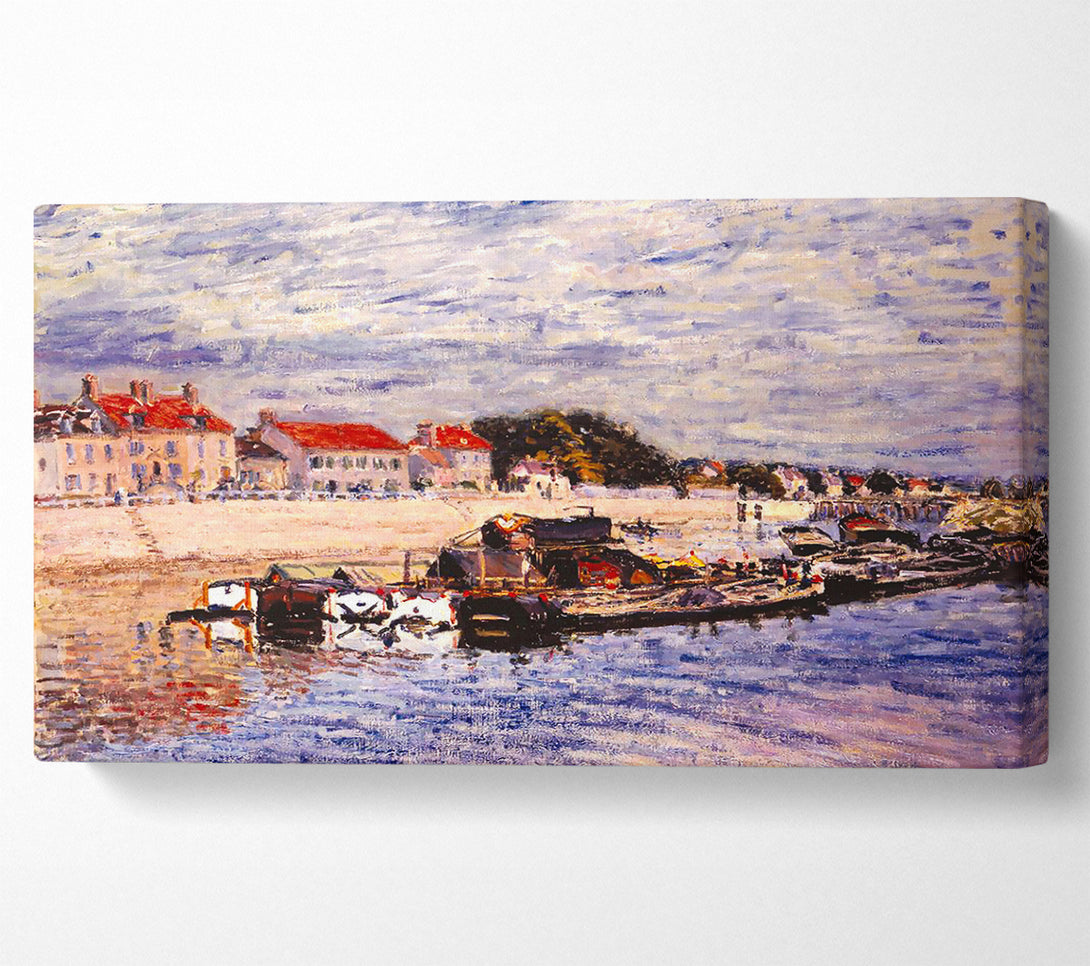  A Canvas Print of Sisley Barges On The Loing Canvas Print