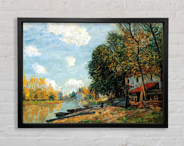 Sisley Moret On The Banks Of The River Loing Framed Print