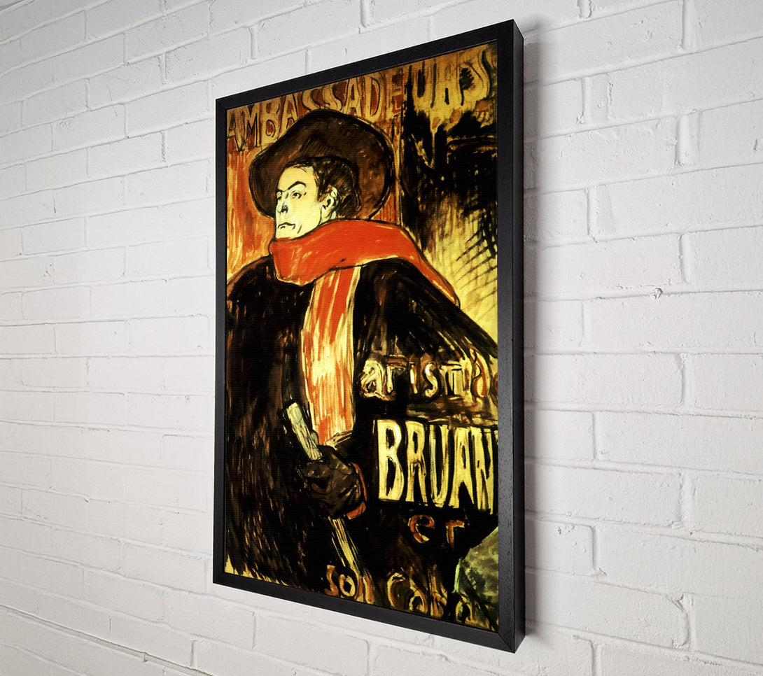  A Canvas Print of Toulouse Lautrec Aristide Bruant Study 2 Canvas Wall Art