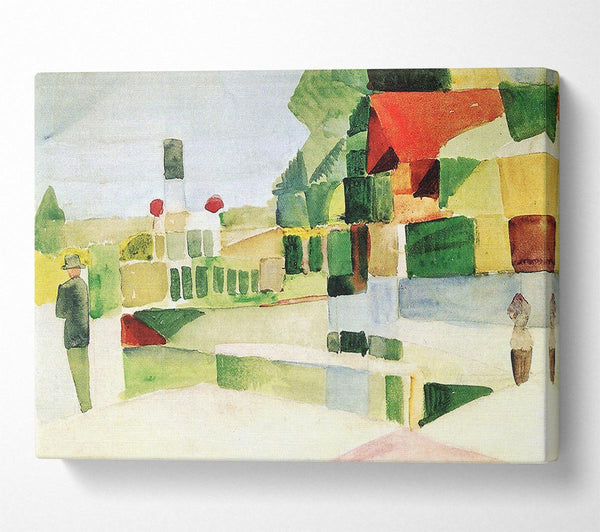  A Canvas Print of August Macke At The Ships Canvas Print
