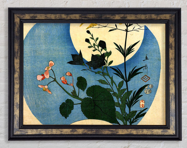 Hiroshige Autumn Flowers With Full Moon Framed Print