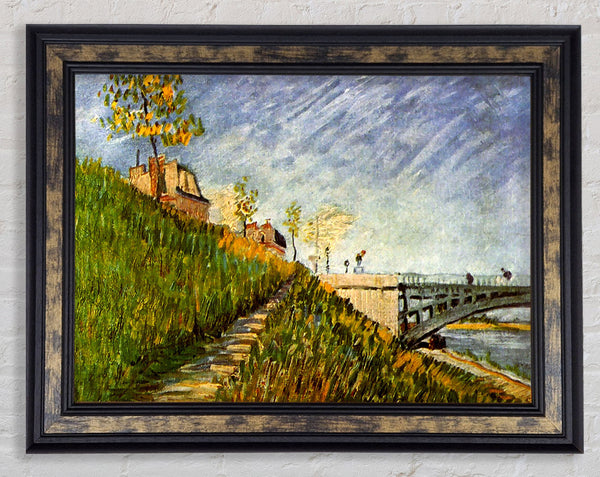 Van Gogh Banks Of The Seine With Pont De Clichy Framed Print