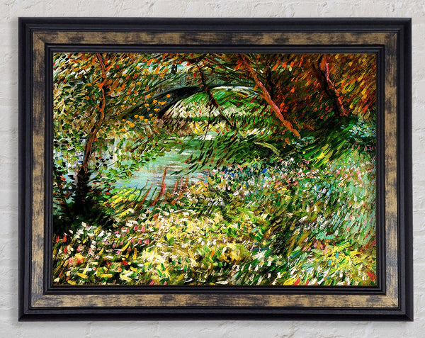 Van Gogh Banks Of The Seine With Pont De Clichy In The Spring Framed Print