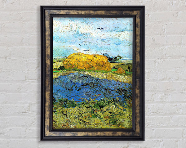Van Gogh Barn On A Rainy Day Framed Print