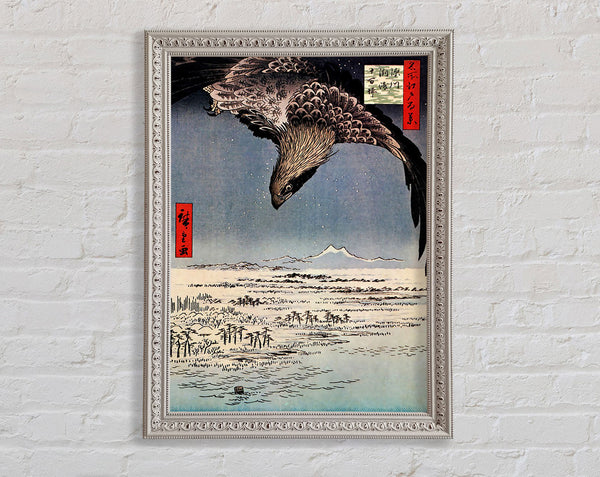Hiroshige-Vogel im Flug