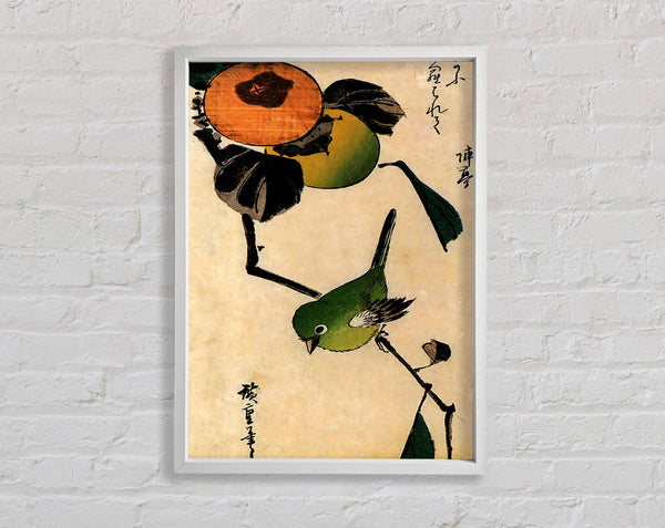 Hiroshige-Vogel auf einem Kakibaum