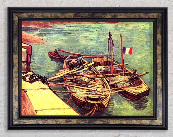 Van Gogh Boats With Sand Framed Print