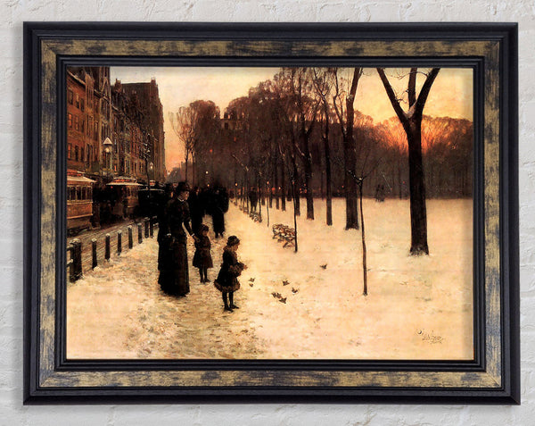 Hassam Boston In Everyday Twilight Framed Print