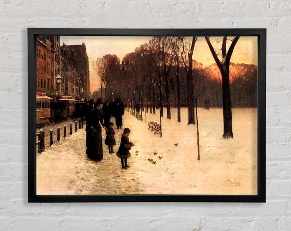 Hassam Boston In Everyday Twilight Framed Print