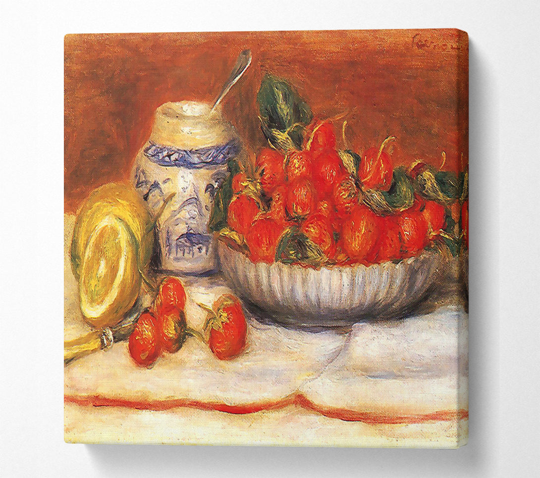  A Canvas Print of Renoir Bowl Of Strawberries Canvas Print