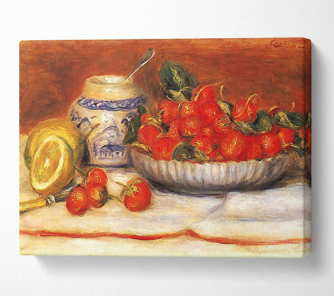  A Canvas Print of Renoir Bowl Of Strawberries Canvas Print