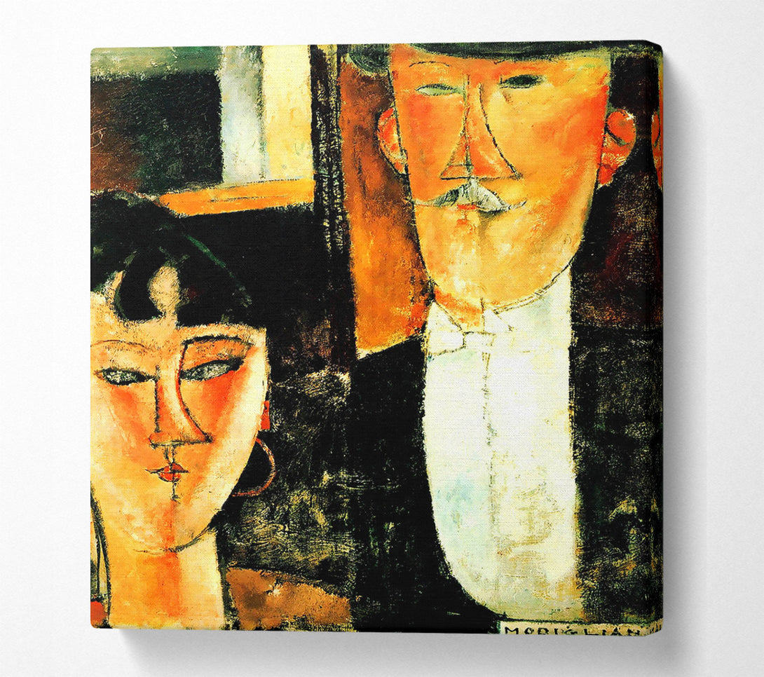 A Canvas Print of Modigliani Bride And Groom Canvas Print
