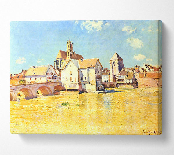  A Canvas Print of Sisley Bridge Of Moret In Morning Sun Canvas Print