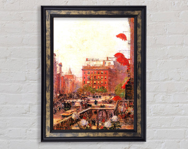 Hassam Broadway And Fifth Avenue Framed Print