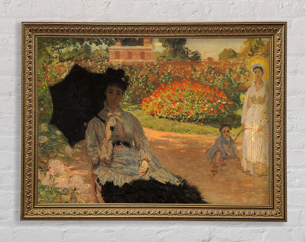Monet Camille im Garten mit Jean und seinem Kindermädchen