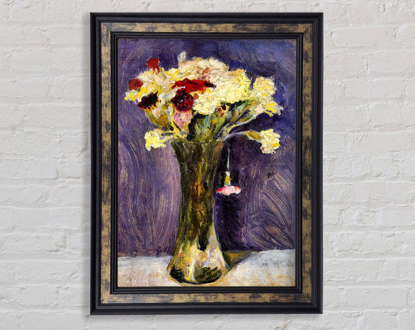August Macke Carnations In A Green Vase Framed Print