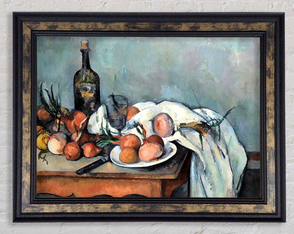 Cezanne Still Life With Onions Framed Print