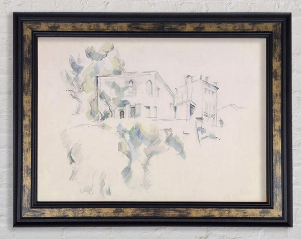 Cezanne View Of The Chateau Noir Framed Print