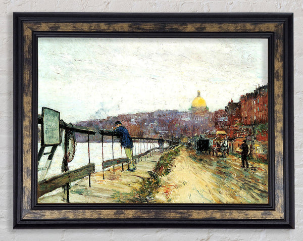 Hassam Charles River Und Beacon Hill Framed Print