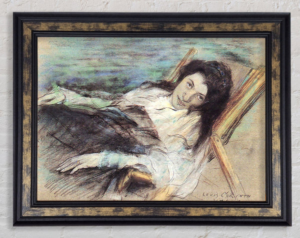 Charlotte Berend On A Stool By Lovis Corinth Framed Print