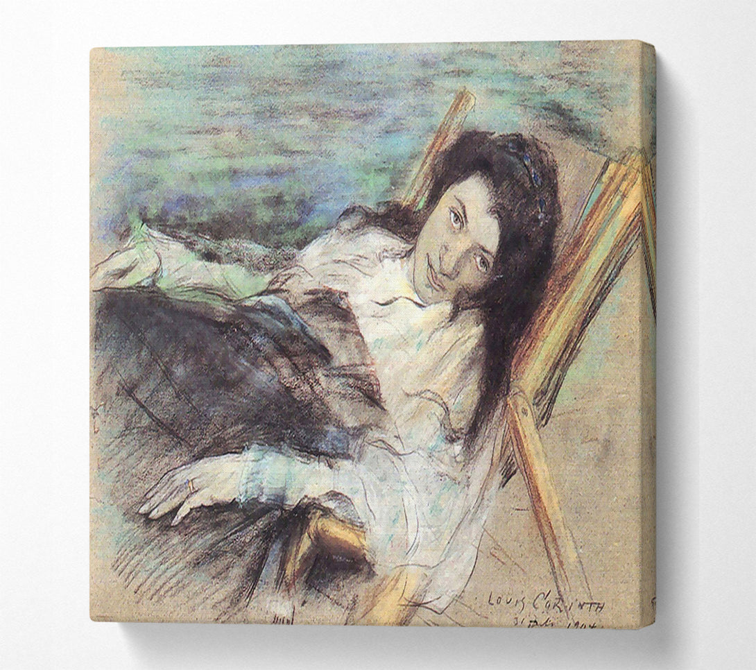  A Canvas Print of Charlotte Berend On A Stool By Lovis Corinth Canvas Art