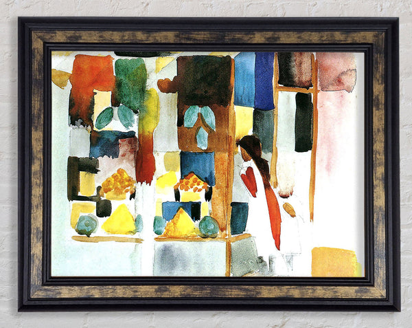August Macke Children At The Vegetable Shop 1 Framed Print