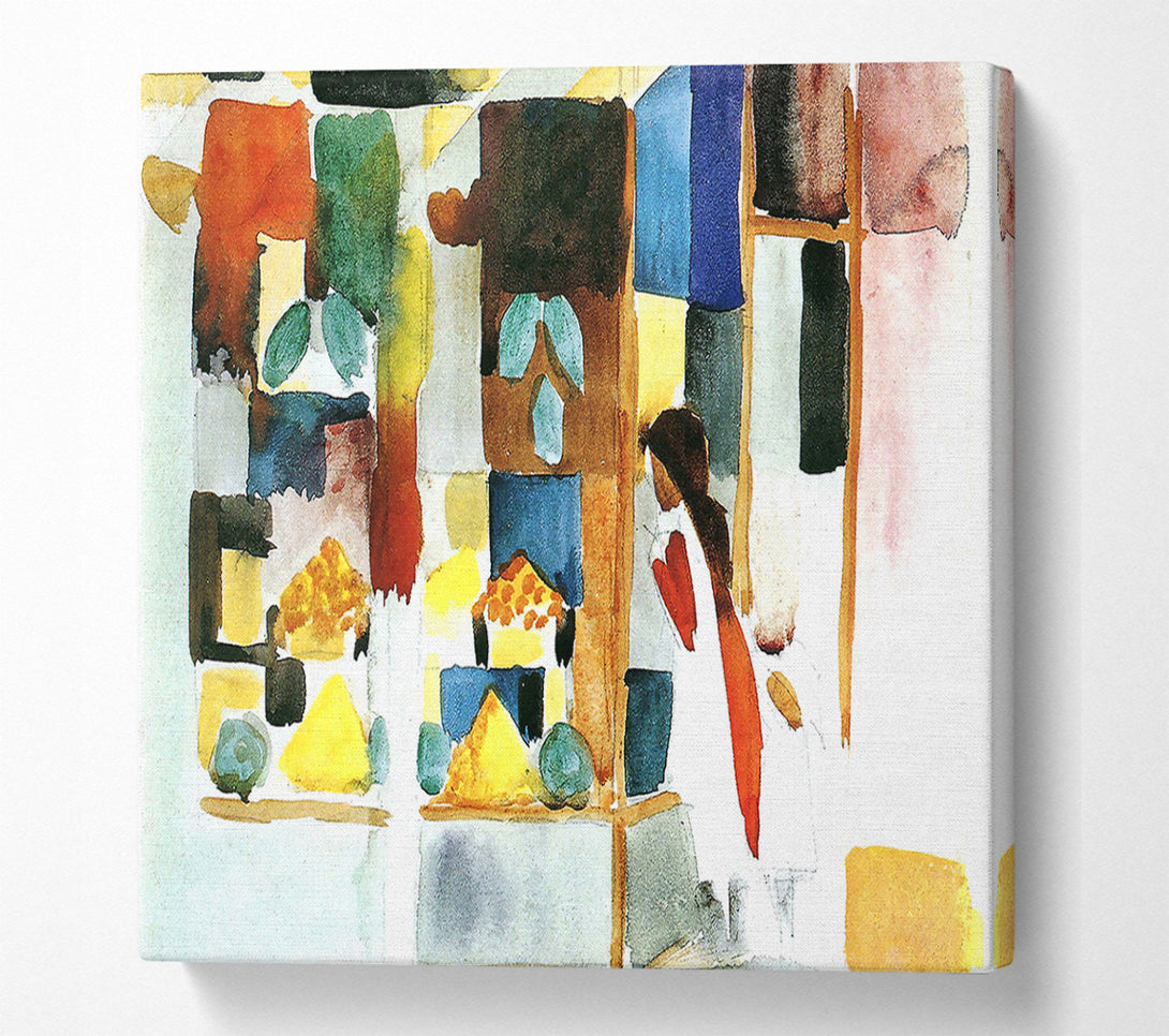  A Canvas Print of August Macke Children At The Vegetable Shop 1 Canvas Print