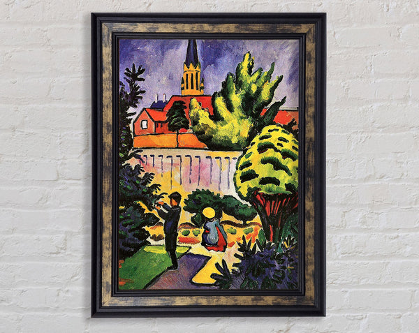 August Macke Children In The Garden Framed Print