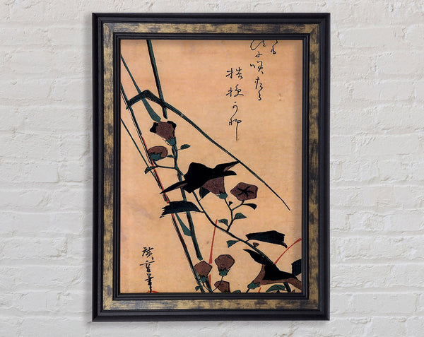 Hiroshige Chinese Bell Flower And Reed Framed Print