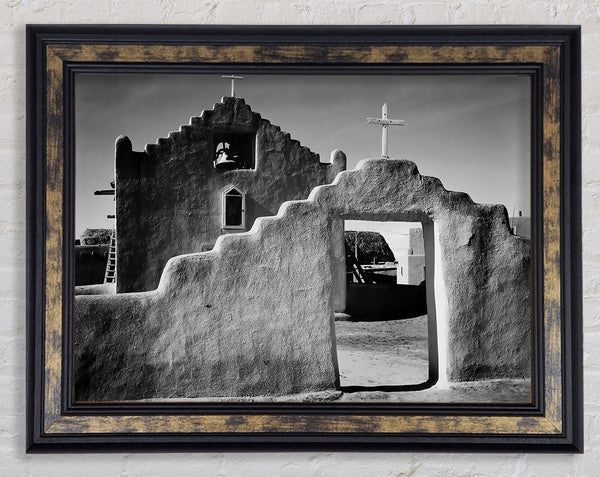 Ansel Adams Church In Taos Pueblo New Mexico 2 Framed Print