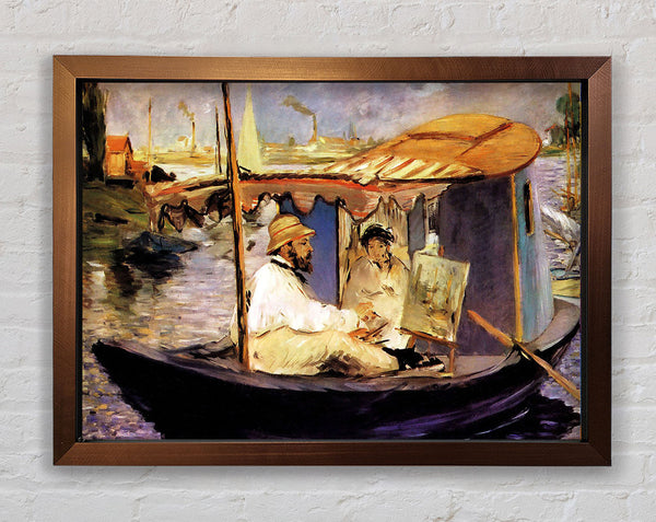 Manet malt „Claude Monet in seinem Boot“, Atelier 1874
