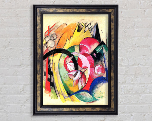 Franz Marc Coloured Flowers Framed Print