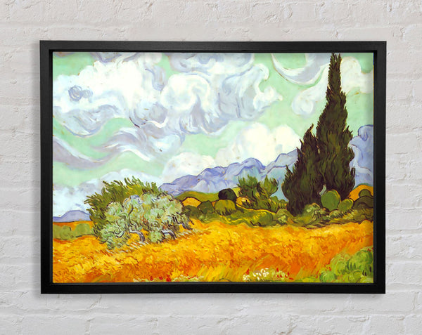 Van Gogh Cornfield With Cyprusses Framed Print
