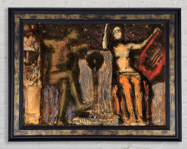 Franz Von Stuck Couple At Fountain Framed Print