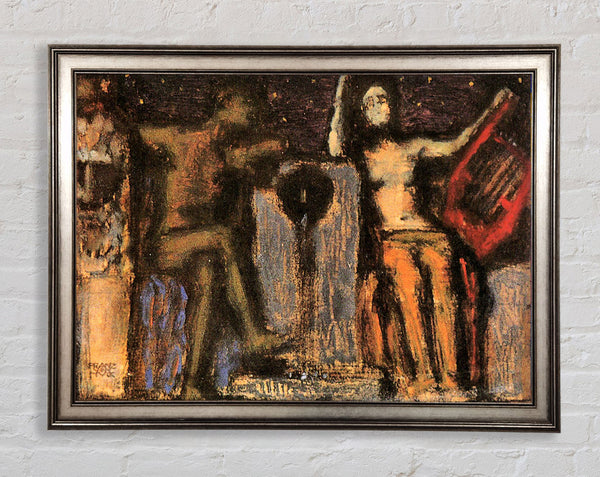 Franz Von Stuck Couple At Fountain Framed Print