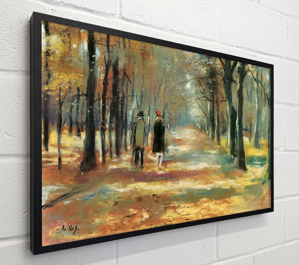 Lesser Ury Couple Walking In The Woods