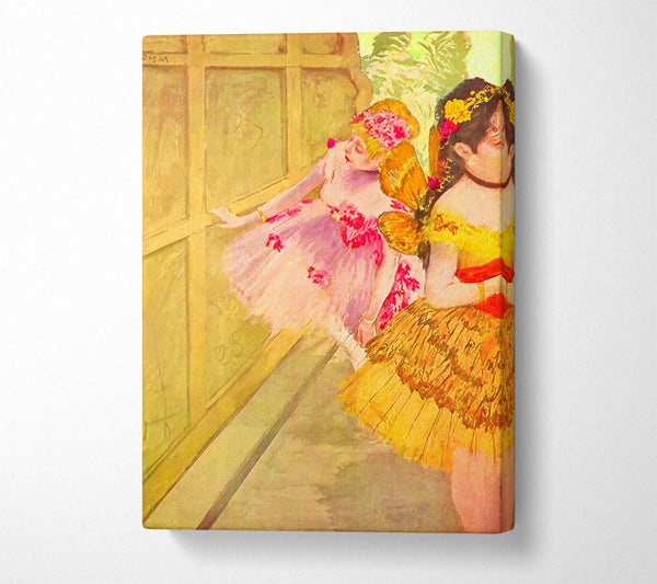  A Canvas Print of Degas Dancers Behind A Backdrop Canvas Art
