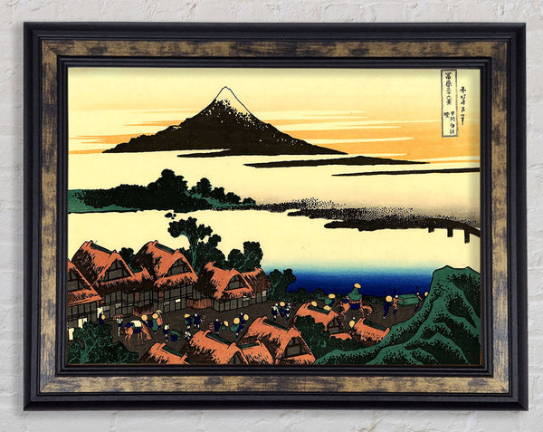 Hokusai Dawn At Isawa In The Kai Province Framed Print