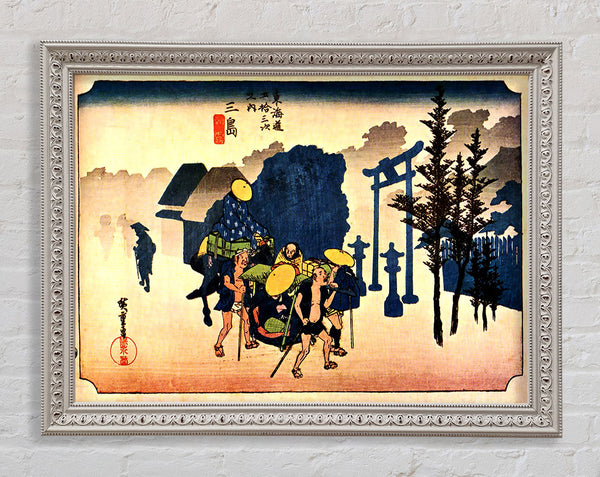 Hiroshige Dawn Mist Framed Print